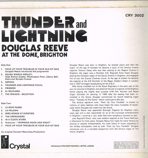 Douglas Reeve : Thunder And Lightning (LP)