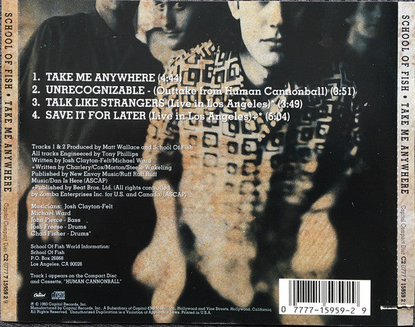 School Of Fish : Take Me Anywhere (CD, Maxi)