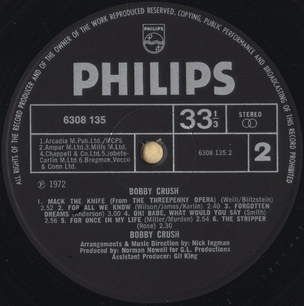 Bobby Crush : Bobby Crush (LP, Album)