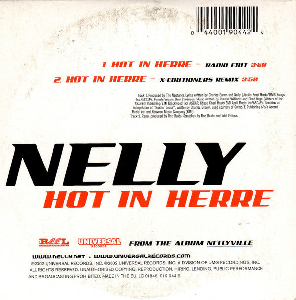 Nelly : Hot In Herre (CD, Single, Car)