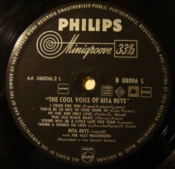 Rita Reys With Art Blakey & The Jazz Messengers And The The Wessel Ilcken Combo : The Cool Voice Of Rita Reys (LP, Mono)