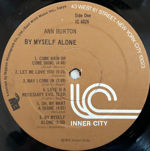 Ann Burton : By Myself Alone (LP, Album)