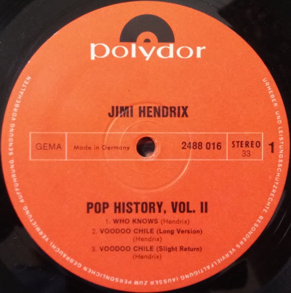 Jimi Hendrix : Pop History Vol 2 (2xLP, Comp, Gat)