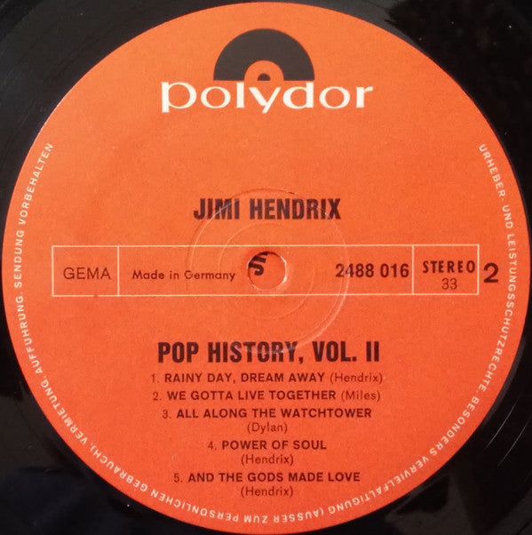 Jimi Hendrix : Pop History Vol 2 (2xLP, Comp, Gat)