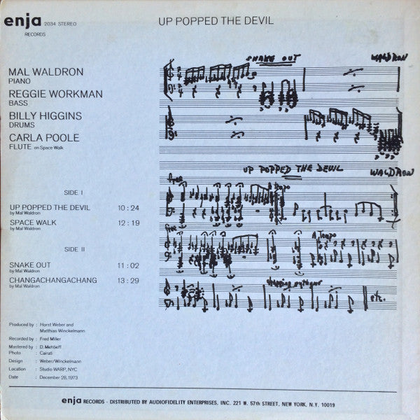 Mal Waldron : Up Popped The Devil (LP, Album)