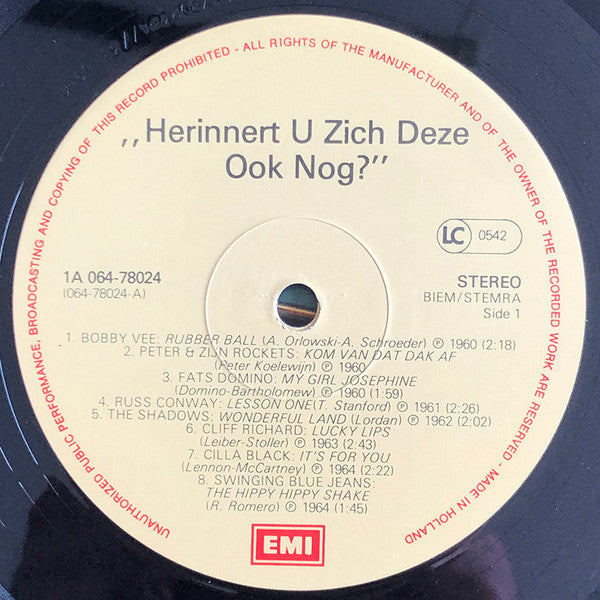Various : Herinnert U Zich Deze Ook Nog? (LP, Comp)