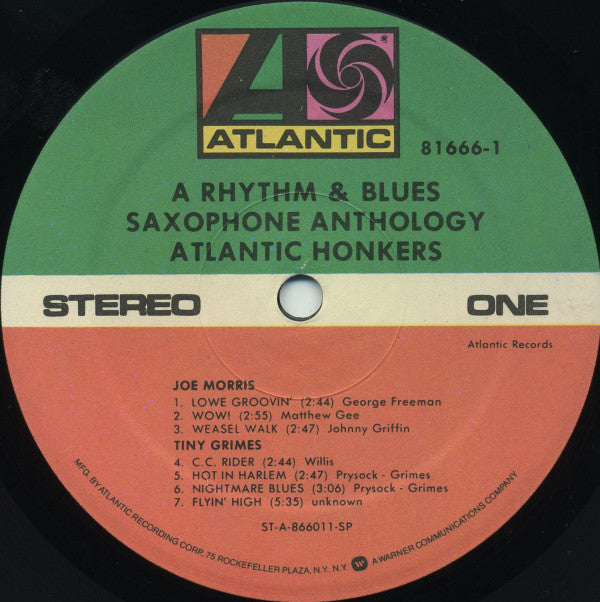 Various : Atlantic Honkers (A Rhythm & Blues Saxophone Anthology) (2xLP, Comp, Gat)