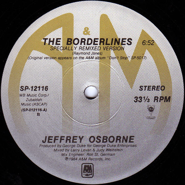 Jeffrey Osborne : The Borderlines (12", Single)