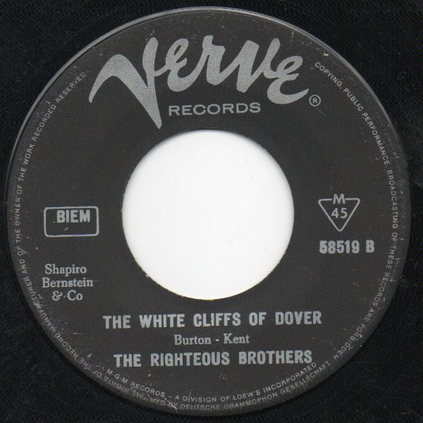 The Righteous Brothers : Unchained Melody / The White Cliffs Of Dover (7", Mono)