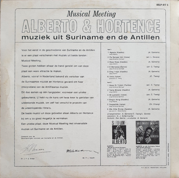 Alberto Gemerts & Hortence Sarmaat : Musical Meeting (LP)