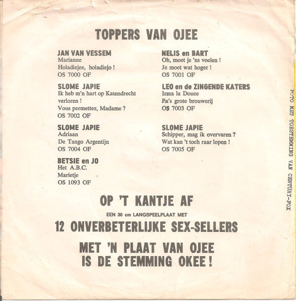 Slome Japie : Ik Heb Mijn Hart Op Katendrecht Verloren / Vous Permettez, Madame? (7", Single)