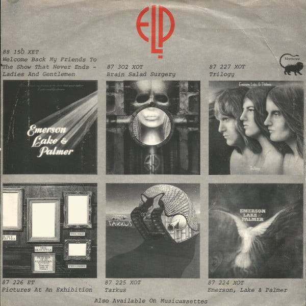 Emerson, Lake & Palmer : Lucky Man / Knife-Edge (7", Single, RE)