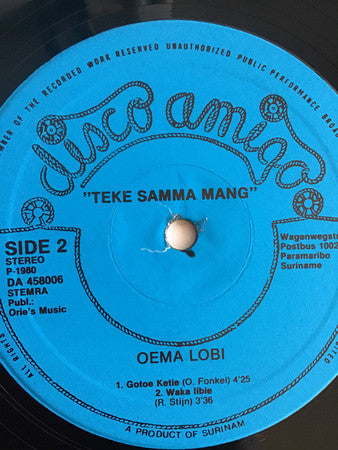 Oema Lobi : Teke Samma Mang (12", Maxi)