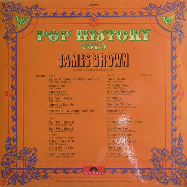 James Brown : Pop History Vol 3 (2xLP, Comp, Gat)