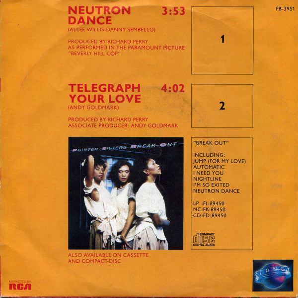 Pointer Sisters : Neutron Dance (7", Single)