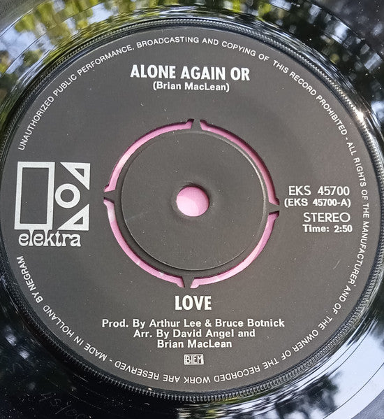 Love : Alone Again Or / Good Times (7", Single, RE)