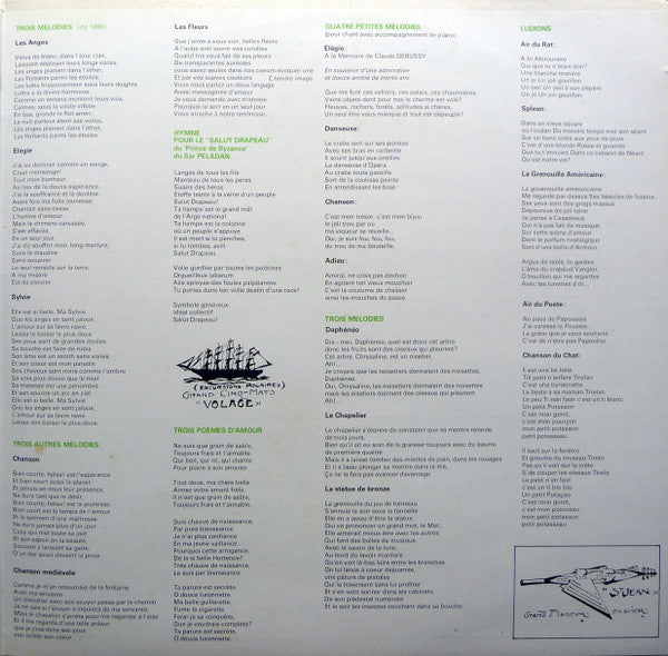 Erik Satie - Marianne Kweksilber, Reinbert de Leeuw : Mélodies, Hymne, Poèmes D'Amour, Ludions (LP)