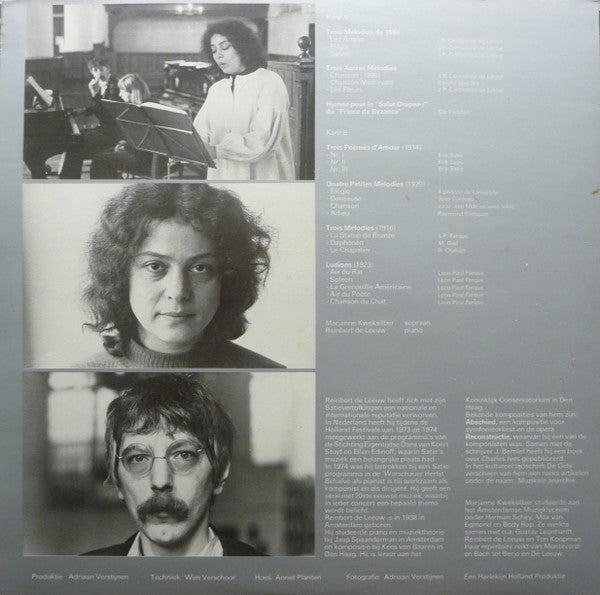 Erik Satie - Marjanne Kweksilber*, Reinbert de Leeuw : Mélodies, Hymne, Poèmes D'Amour, Ludions (LP)
