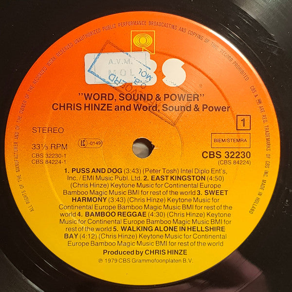 Chris Hinze And Word, Sound And Power : Word, Sound And Power (LP, Album, RE)