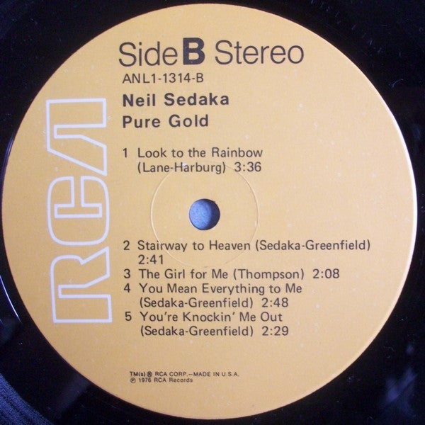 Neil Sedaka : Pure Gold (LP, Comp)