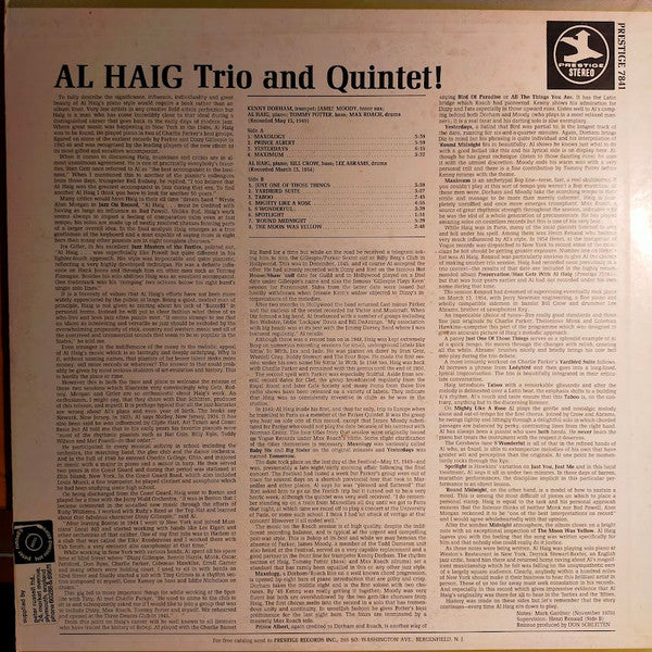 Al Haig : Trio And Quintet! (LP, Comp, RM, RP)