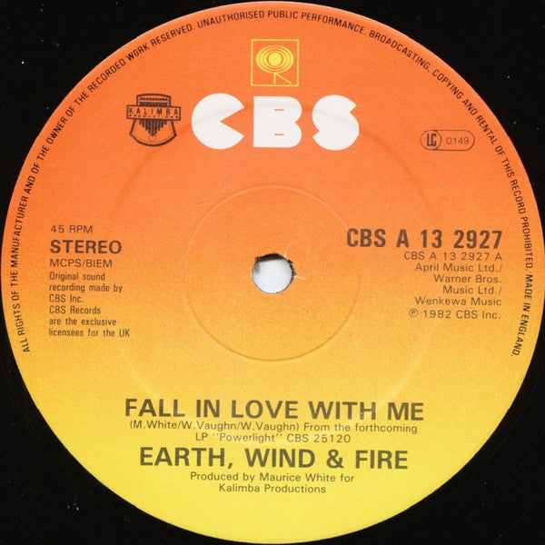 Earth, Wind & Fire : Fall In Love With Me (Extended Version) (12")