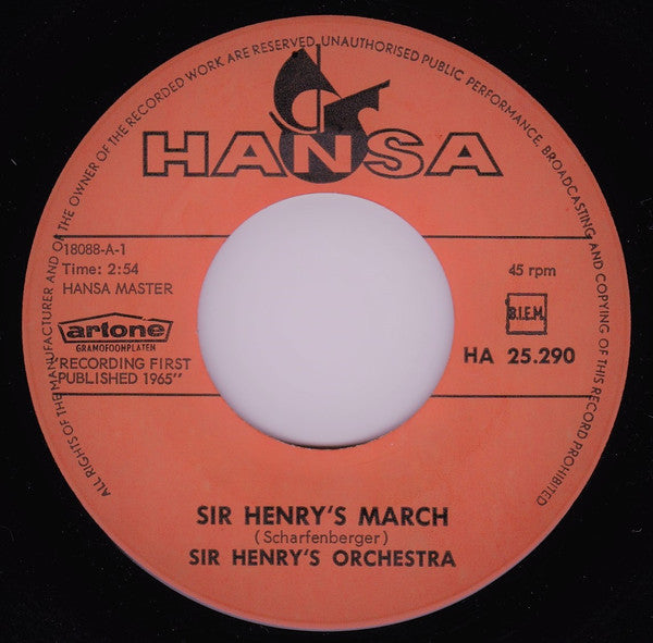 Sir Henry's Orchestra : Sir Henry's March / Sugar Candy (7", Single)