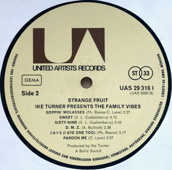 Ike Turner Presents The Family Vibes : Strange Fruit (LP)