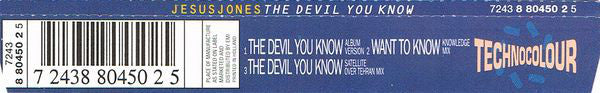Jesus Jones : The Devil You Know (CD, Single)