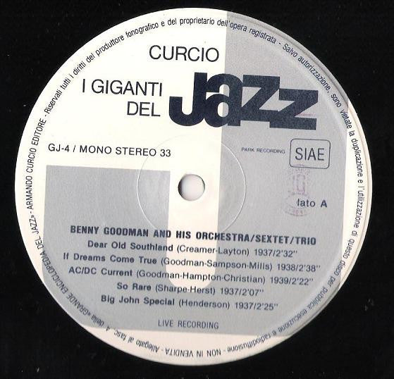 Benny Goodman / Lionel Hampton / Teddy Wilson / Gene Krupa / Charlie Christian : I Giganti Del Jazz Vol. 4 (LP, Comp)