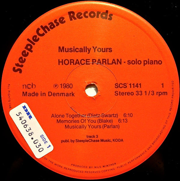 Horace Parlan : Musically Yours (LP, Album)