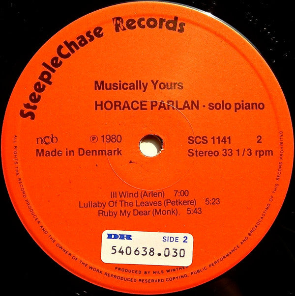 Horace Parlan : Musically Yours (LP, Album)