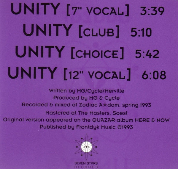 Quazar : Unity (CD, Maxi)