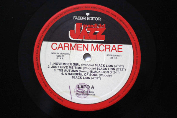 Carmen McRae : Carmen McRae (LP, Album, RE)