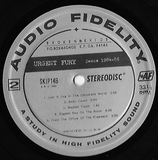Urgent Fury : Demos 1984-86 (10")