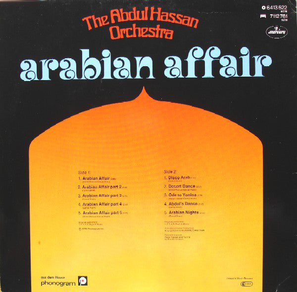 The Abdul Hassan Orchestra* : Arabian Affair (LP, Album)
