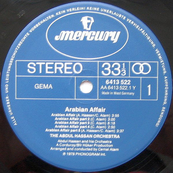 The Abdul Hassan Orchestra* : Arabian Affair (LP, Album)