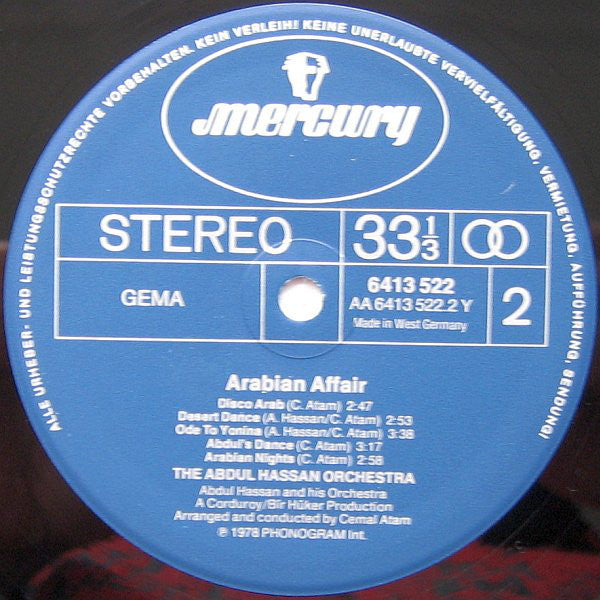 The Abdul Hassan Orchestra* : Arabian Affair (LP, Album)