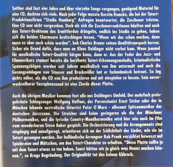 Manfred Krug & Charles Brauer : Tatort - Die Songs (CD, Album)