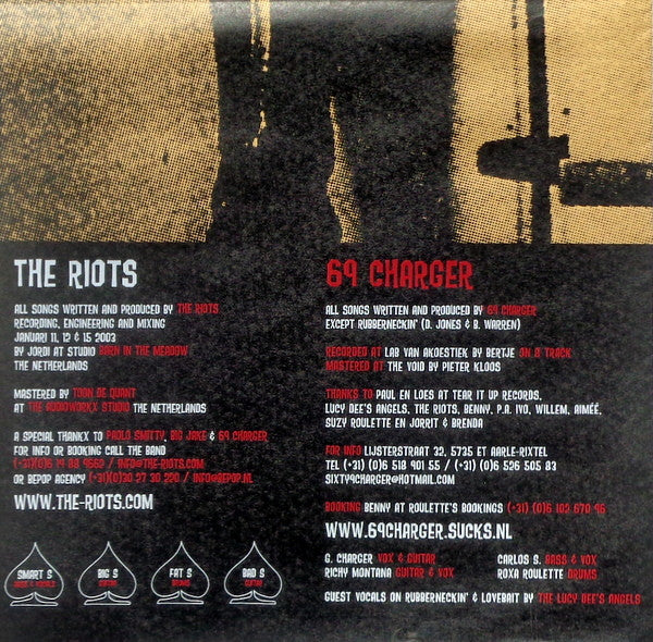The Riots (4) & 69 Charger : Big Fat Music For Sleazy Men (10", Ltd)