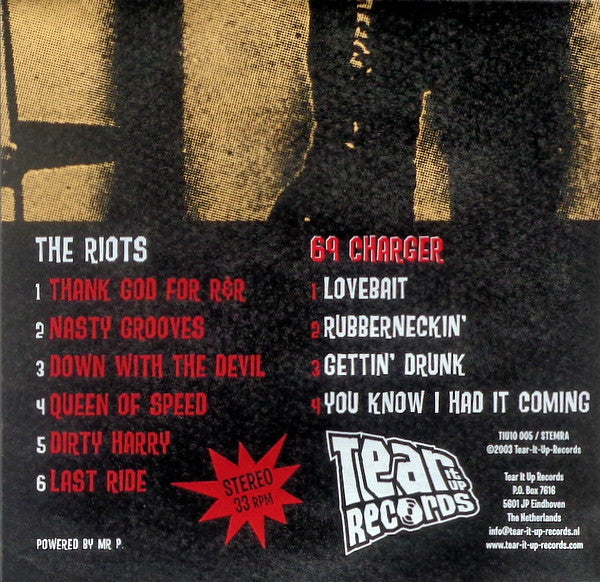 The Riots (4) & 69 Charger : Big Fat Music For Sleazy Men (10", Ltd)