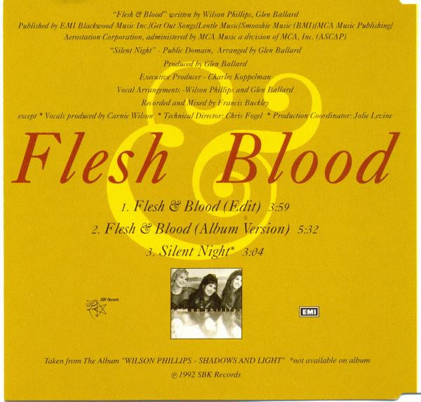 Wilson Phillips : Flesh & Blood (CD, Single)