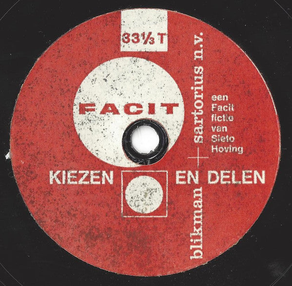 Sieto Hoving : Kiezen + Delen (Een Facit Fictie Van Sieto Hoving) (Flexi, 7", S/Sided)