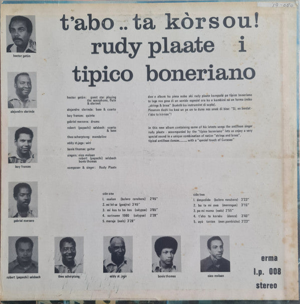 Rudy Plaate I Tipico Boneriano : T'abo .. Ta Kòrsou! (LP)