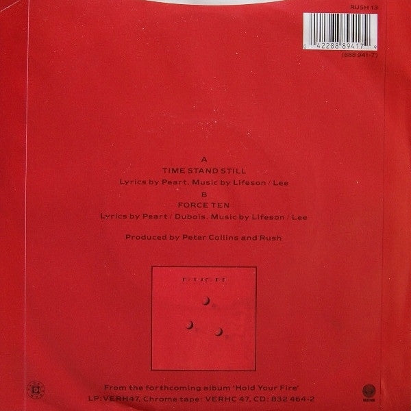 Rush : Time Stand Still (7", Single, Red)