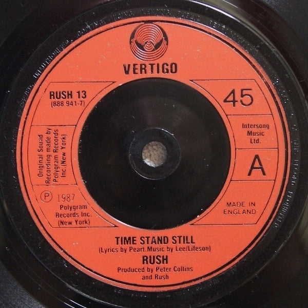 Rush : Time Stand Still (7", Single, Red)