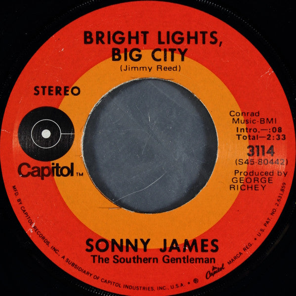 Sonny James : Bright Lights, Big City (7", Los)