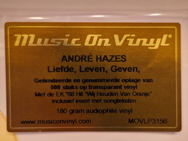 André Hazes : Liefde, Leven, Geven (LP, Album, Num, RE, Tra)