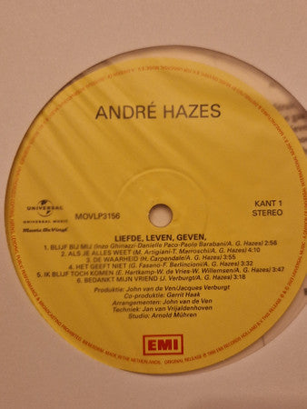 André Hazes : Liefde, Leven, Geven (LP, Album, Num, RE, Tra)