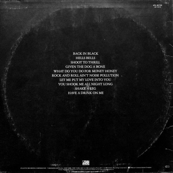 AC/DC : Back In Black (LP, Album)